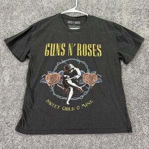 Guns N Roses Shirt Womens Large Black Sweet Child O' Mine Graphic Tee Rock Band
